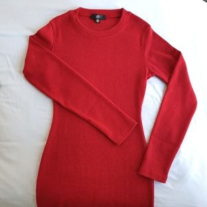 Missguided ribbed knit dress, red
